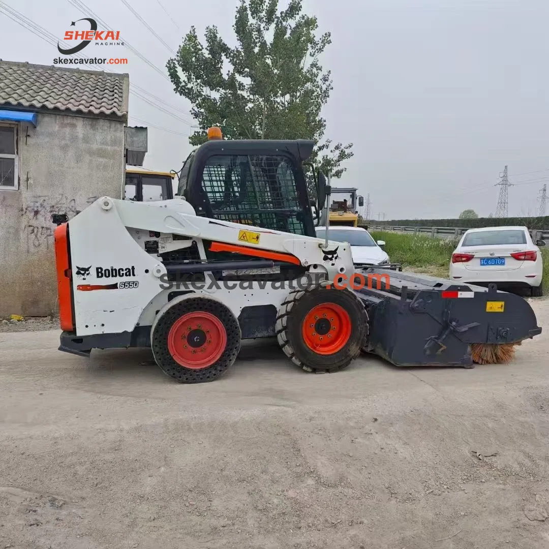 Used Bobcat S550 Skid Steer Loader with Hydraulic Rotary Broom for sale - photo 2